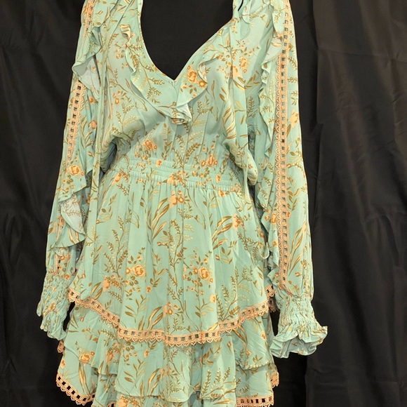 Spell & The Gypsy Maisie Playdress. Vintage Turquoise Size M - Picture 3 of 7